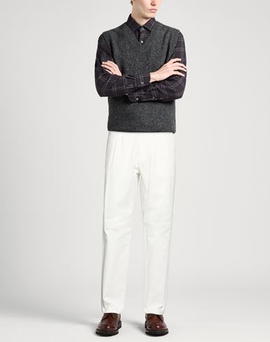Man Pants White Size 38 Cotton, Elastane