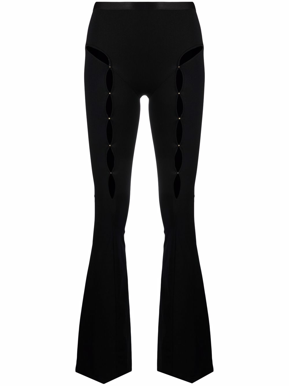 Cut out-detail high-waisted trousers - Black
