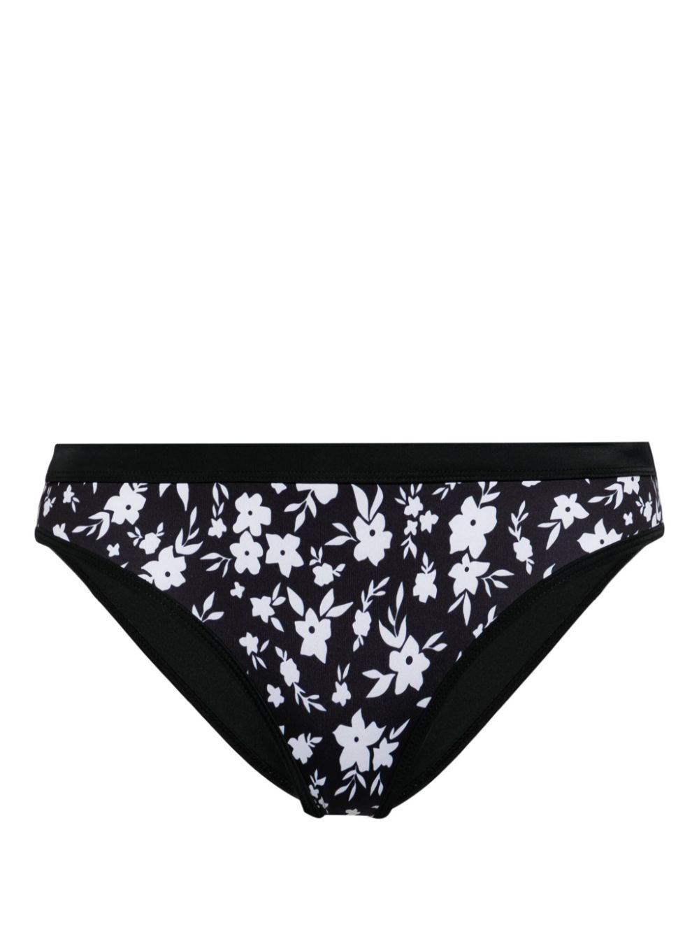 Floral-print bikini briefs - Black
