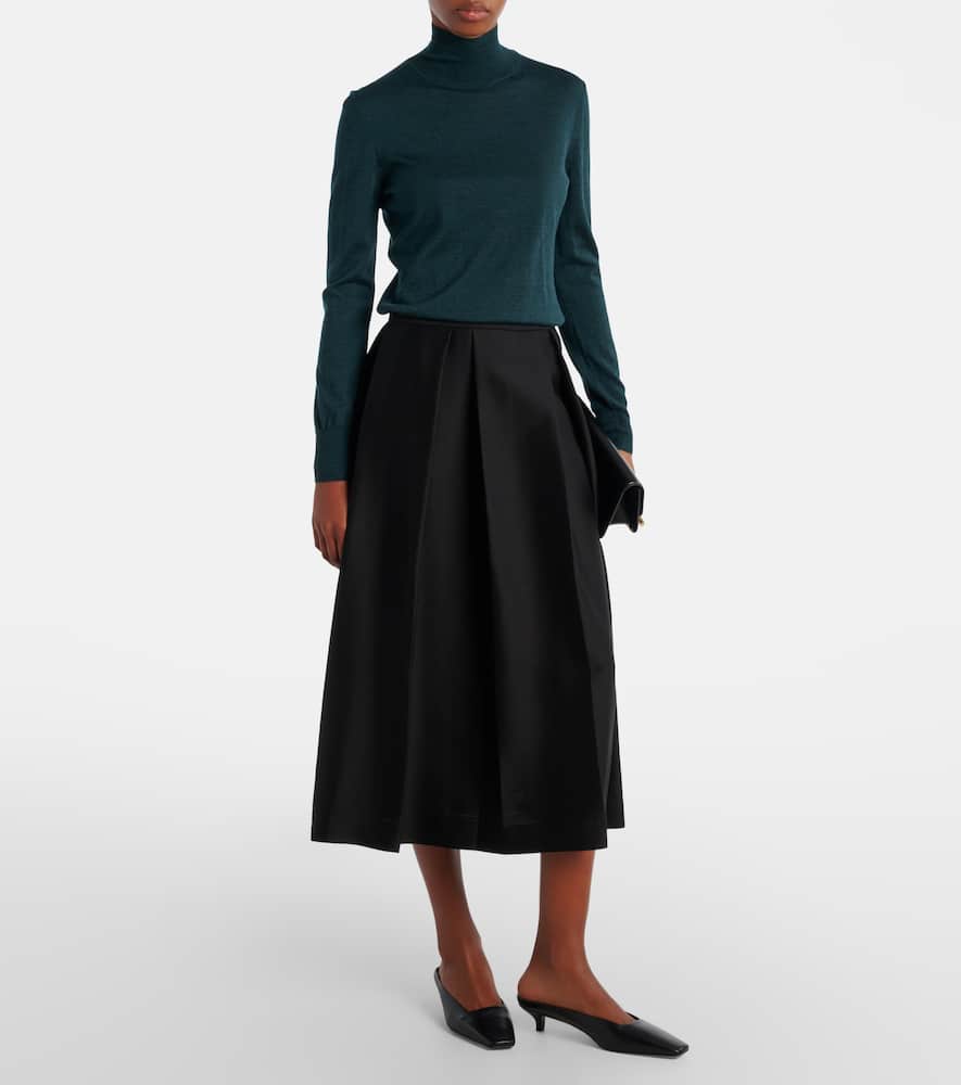 Wool and silk turtleneck sweater