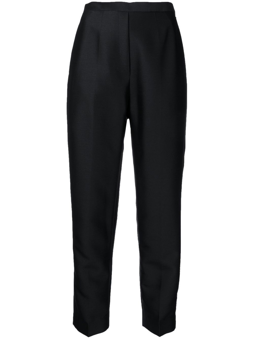 Satin-finish two-pocket slim-cut trousers - Black