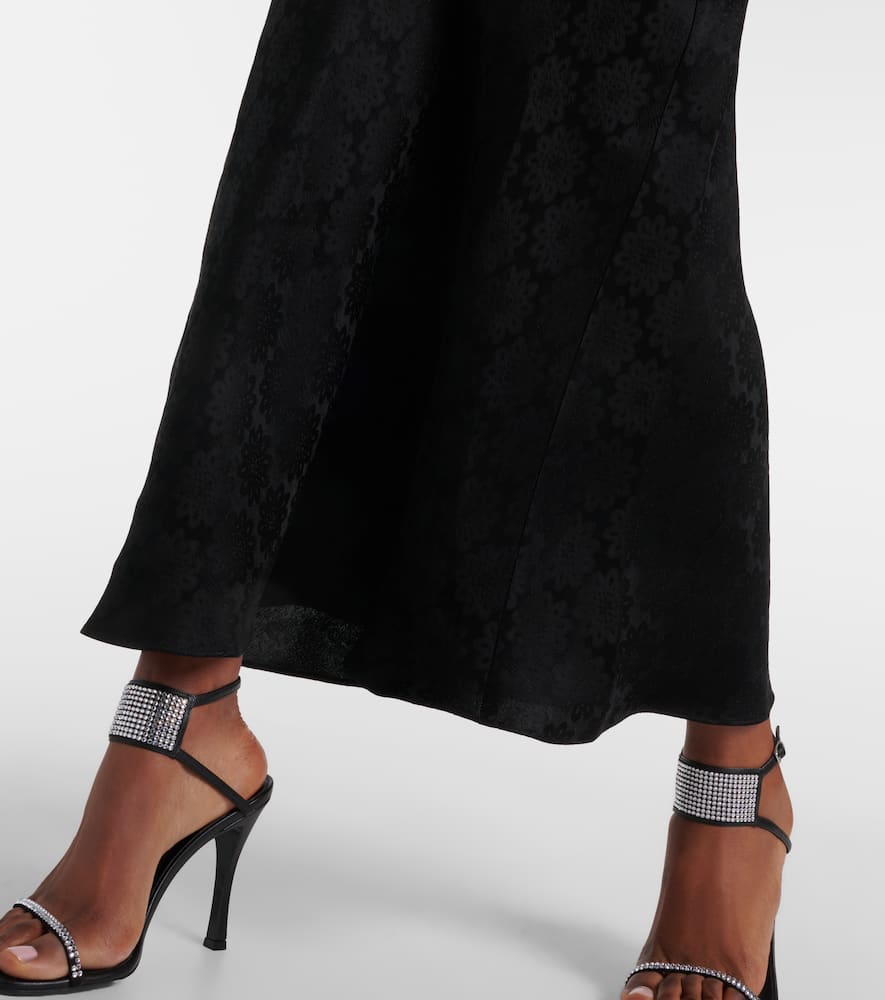 Floral jacquard lace midi dress