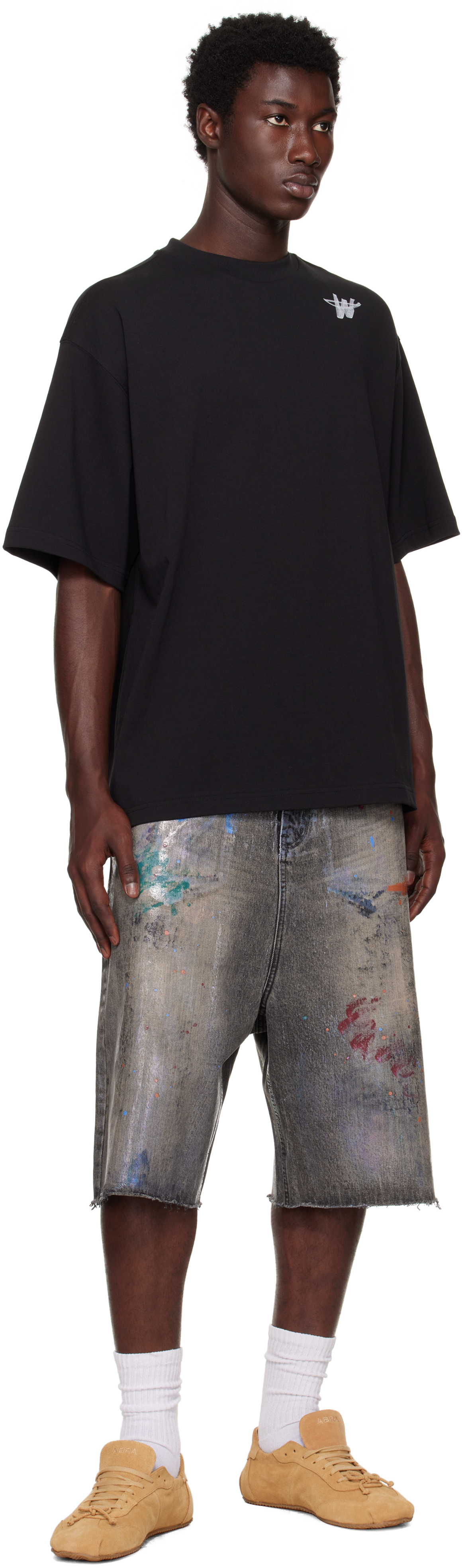 Black 'WD' Logo T-shirt