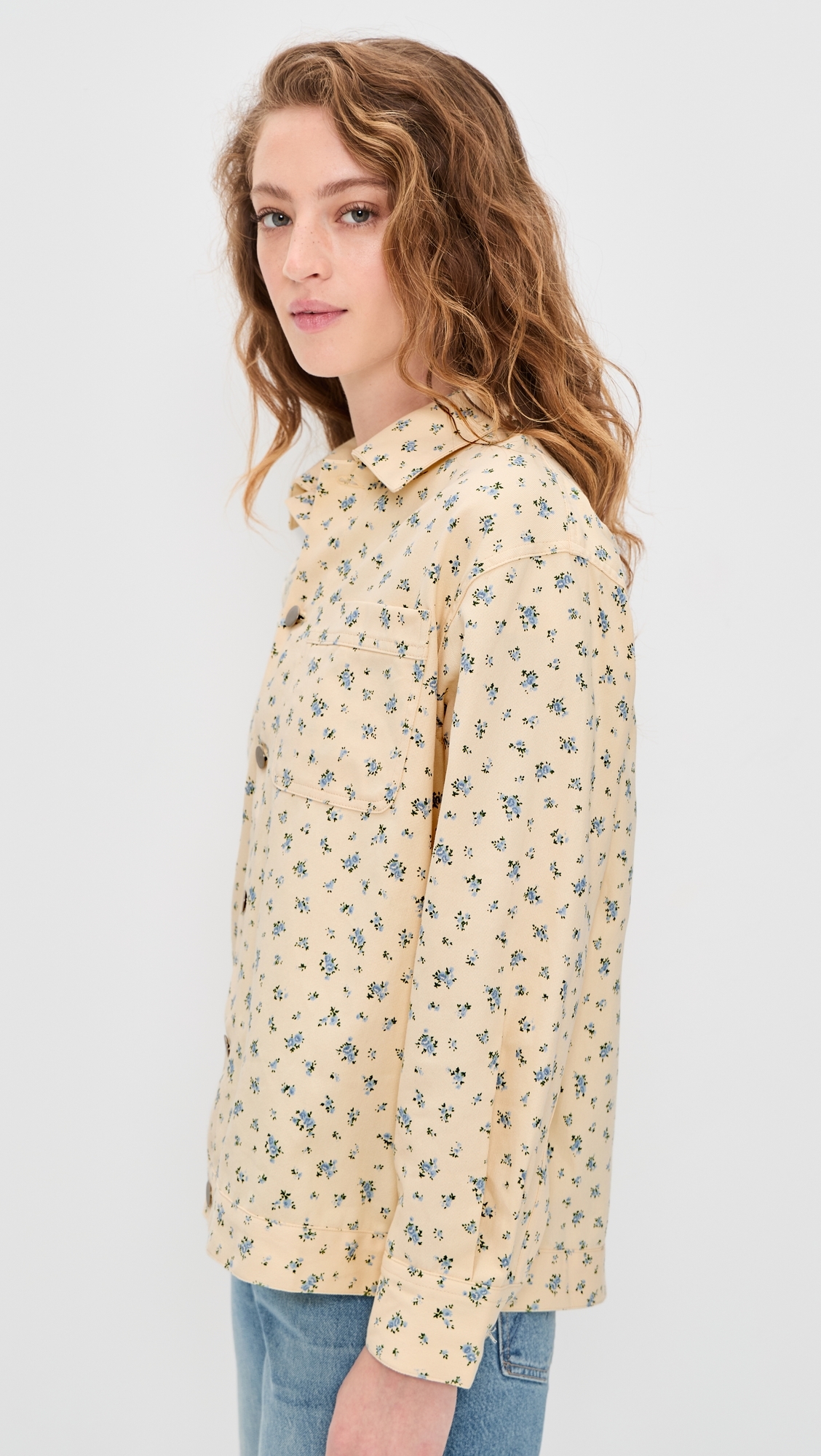 Floral Button Down Shirt Cream