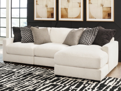 Elissa Court Performance Fabric Modular Sofa with Chaise, Vanilla