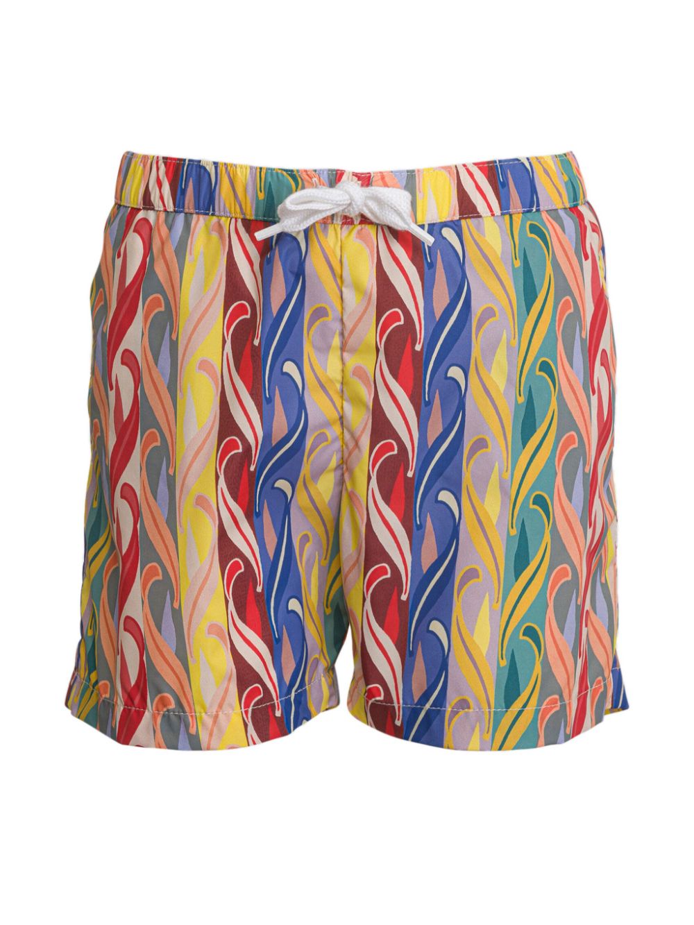 Striped paisley-print swim shorts - Red