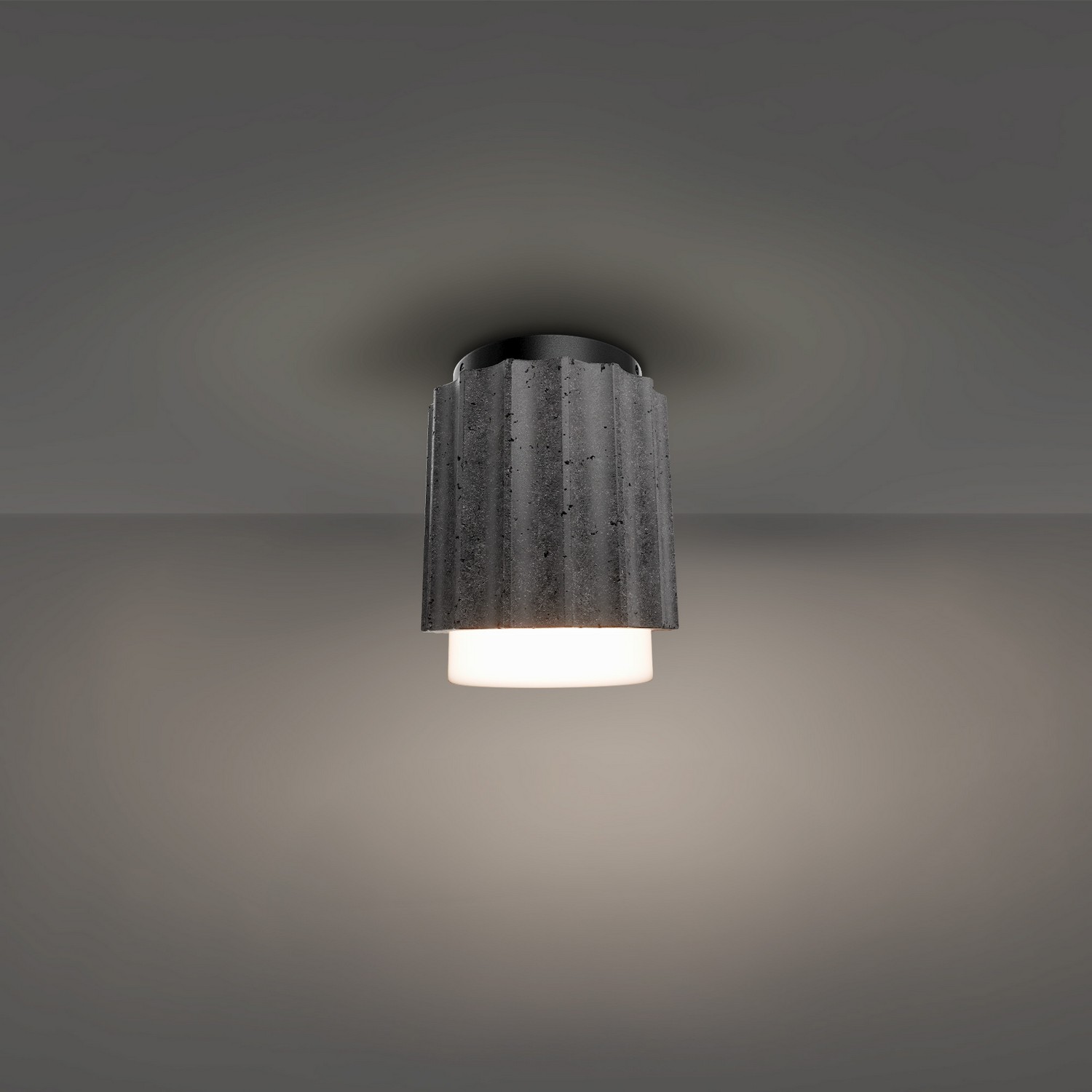 Basalt Stone Black LED Flush Mount from the Caviar Collection