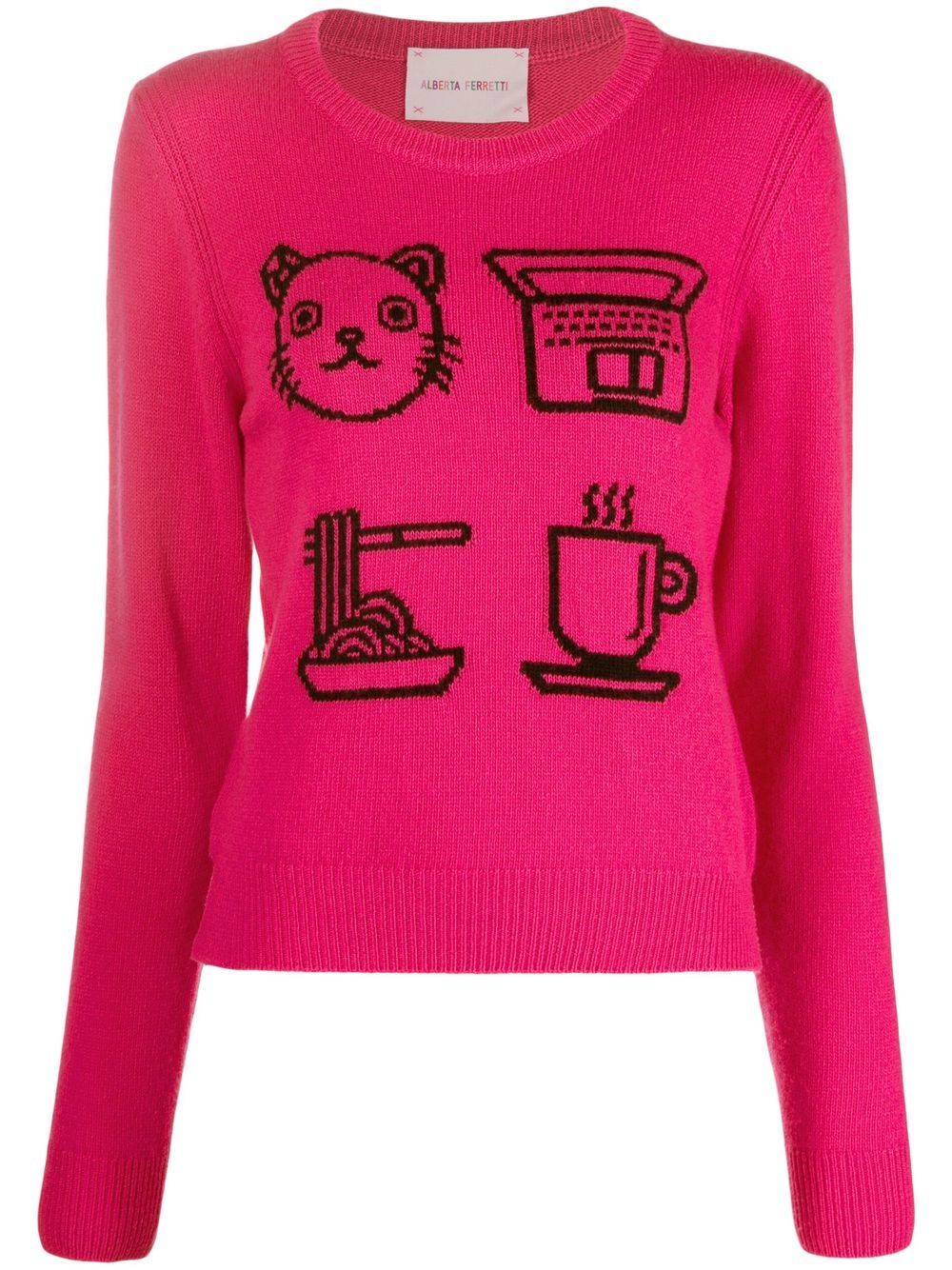 Graphic-print detail jumper - Pink