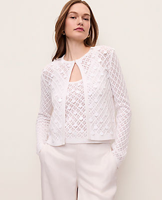 Ann Taylor Sequin Open Cardigan