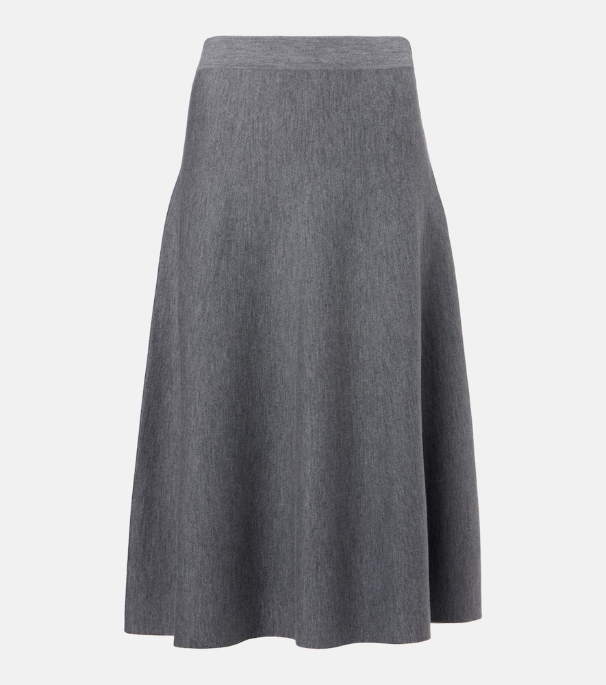 Wool high-rise midi skirt