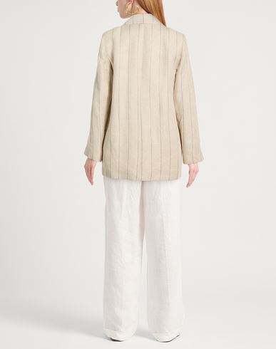 Woman Blazer Beige Size 4 Linen, Viscose, Metallic fiber