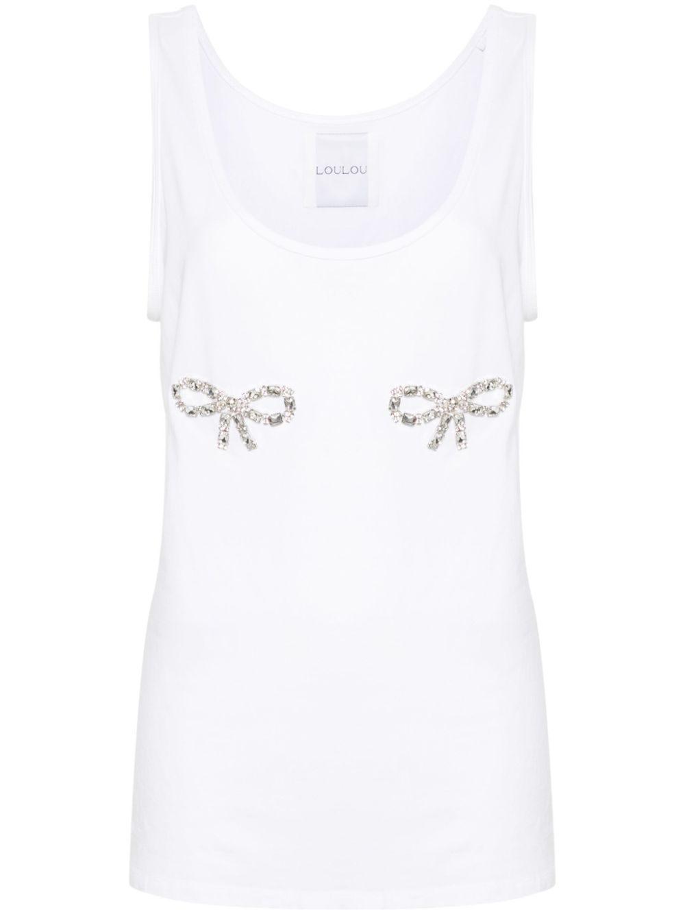Crystal-bows tank top - White