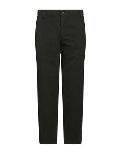 Man Pants Dark green Size 40 Cotton, Elastane