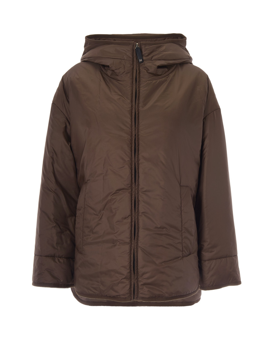 Brown Solid Hood Jacket