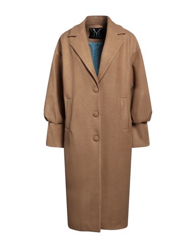 Yes London Woman Coat Camel Size 10 Polyester, Acrylic, Wool