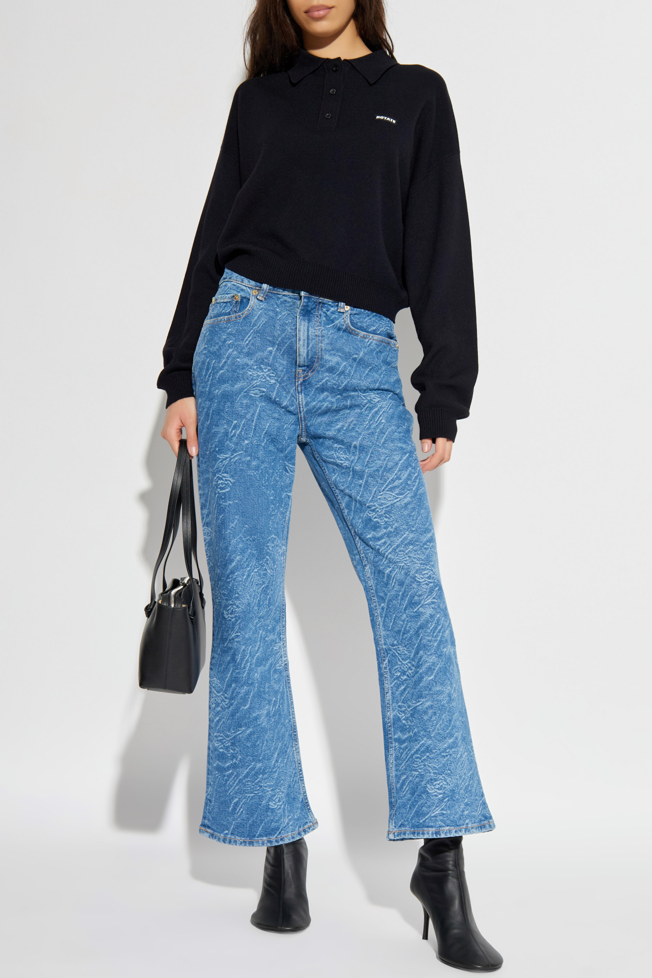 Jeans With Flared Legs, Women's, Blue