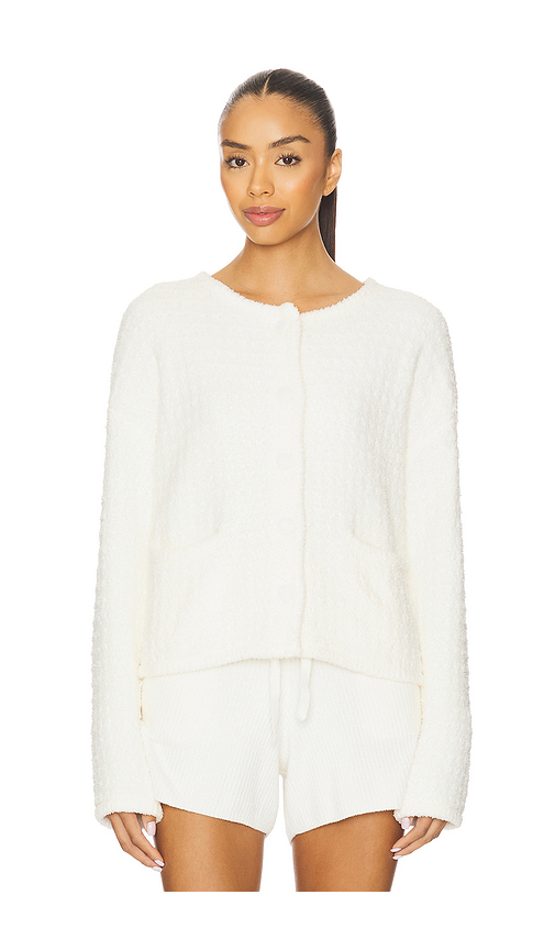 Barefoot dreams cozychic textured button front cardigan en color blanco XS también en L, M