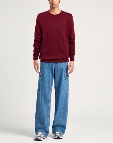 Man Sweatshirt Burgundy Size S Cotton, Polyester