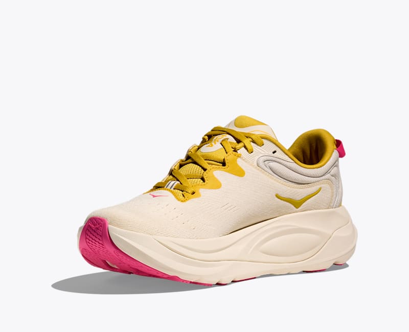 HOKA Women's Gaviota 6 Shoes in Birch/Yellow Gold