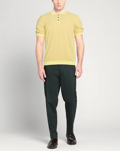 Man Sweater Yellow Size 40 Cotton, Polyamide