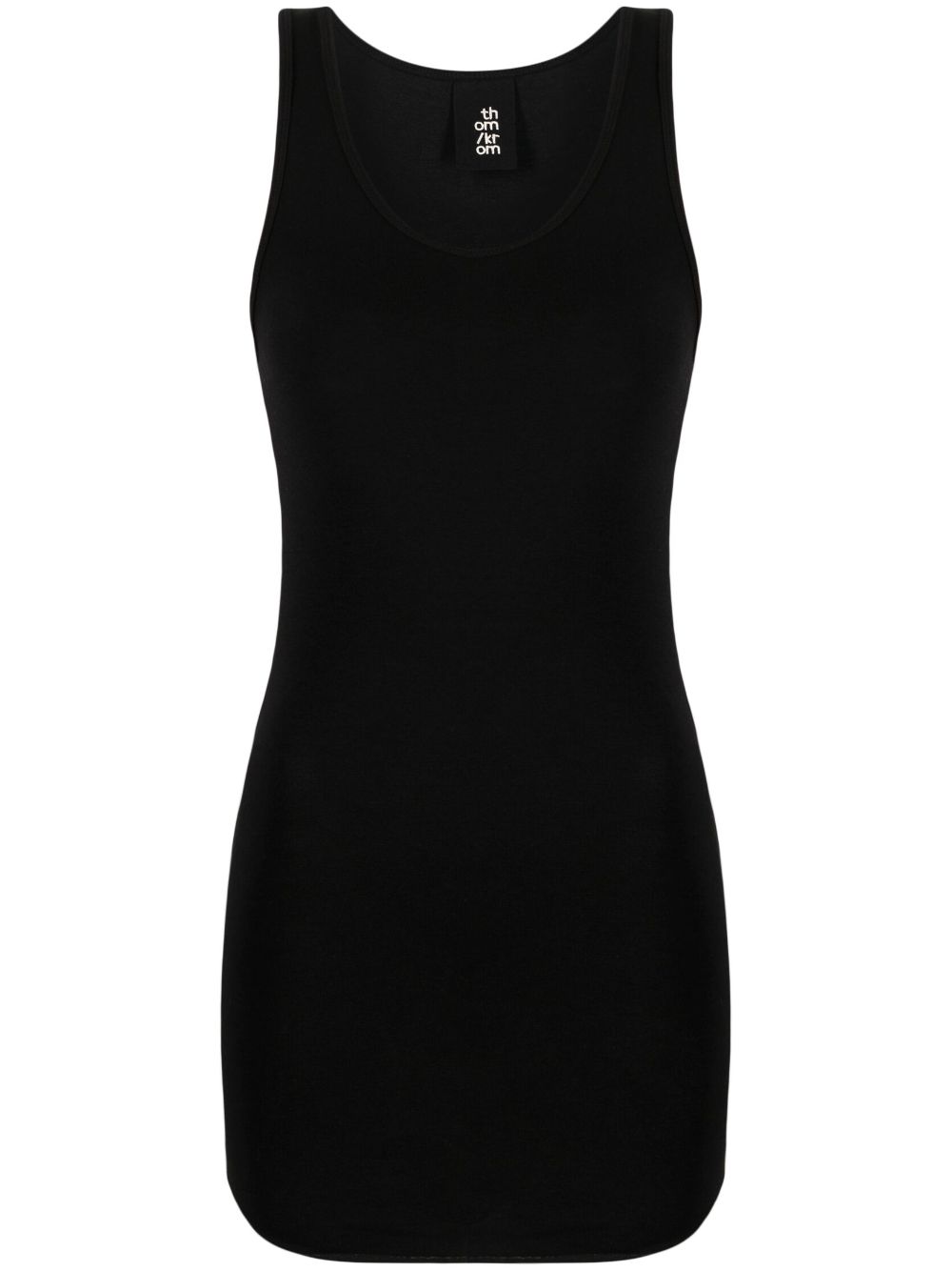 Round-neck sleeveless tank top - Black