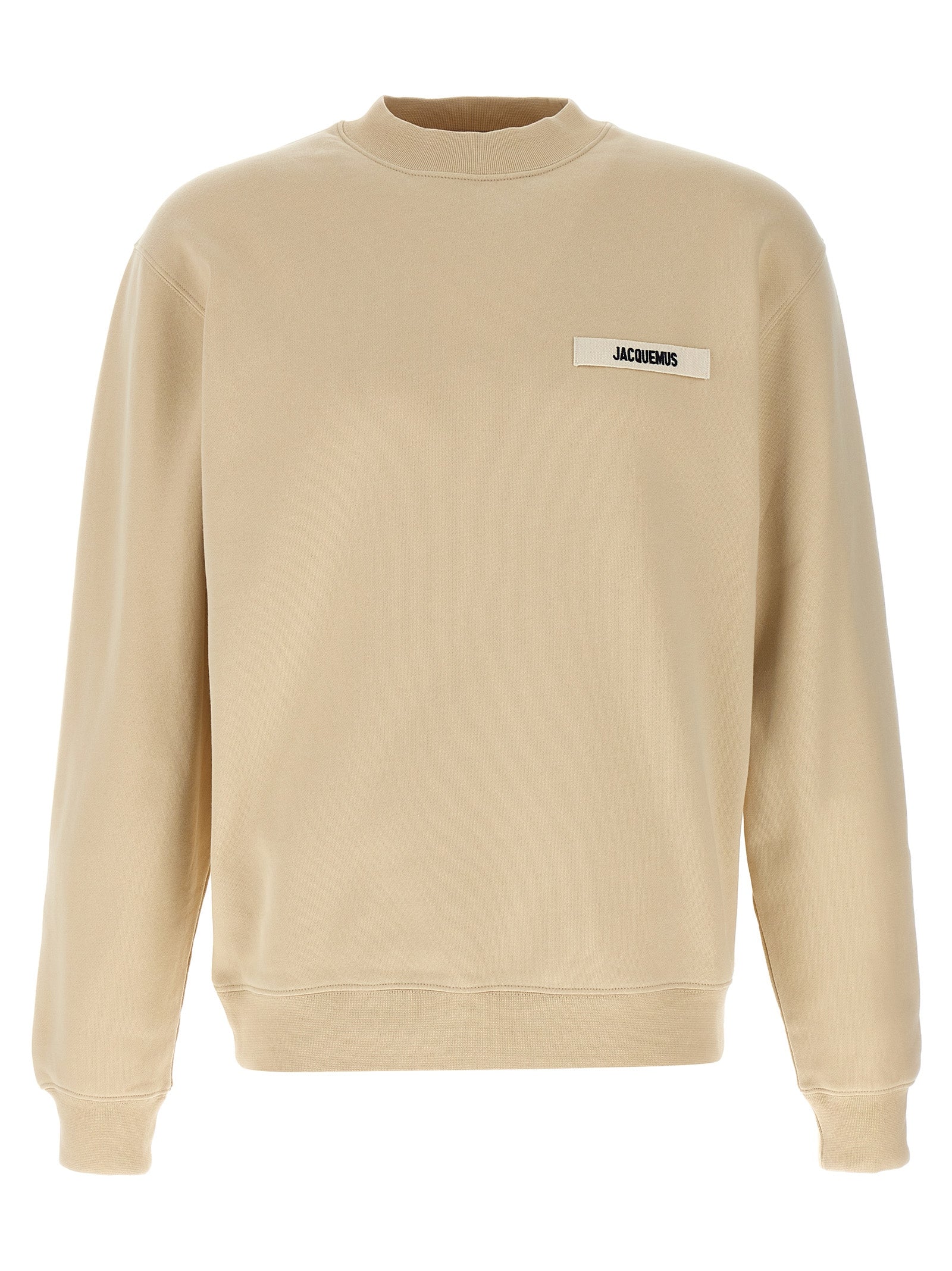 Logo-Patch Cotton Sweatshirt — Beige