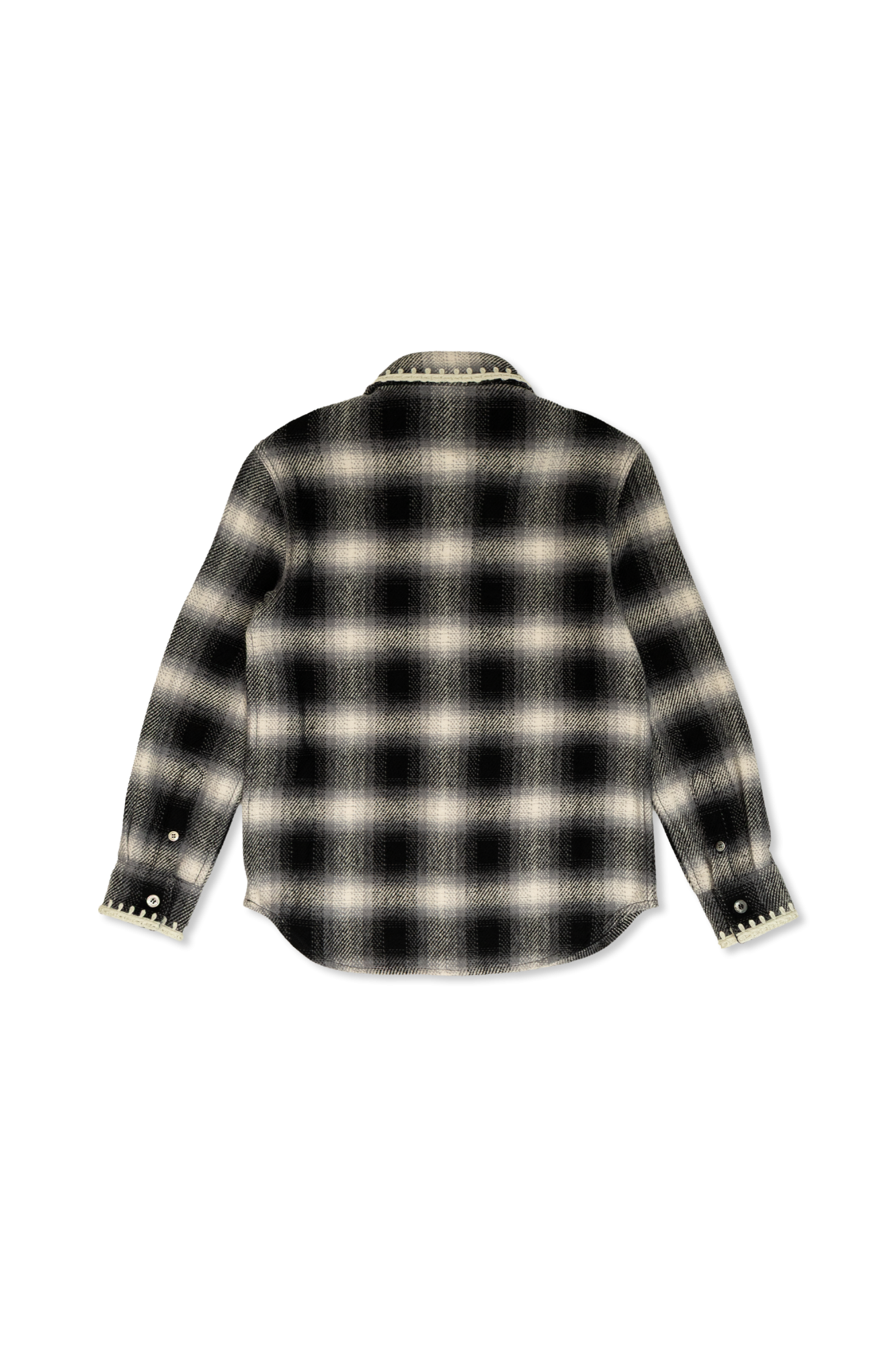 Checked Shirt With Logo, Unisex, Grey