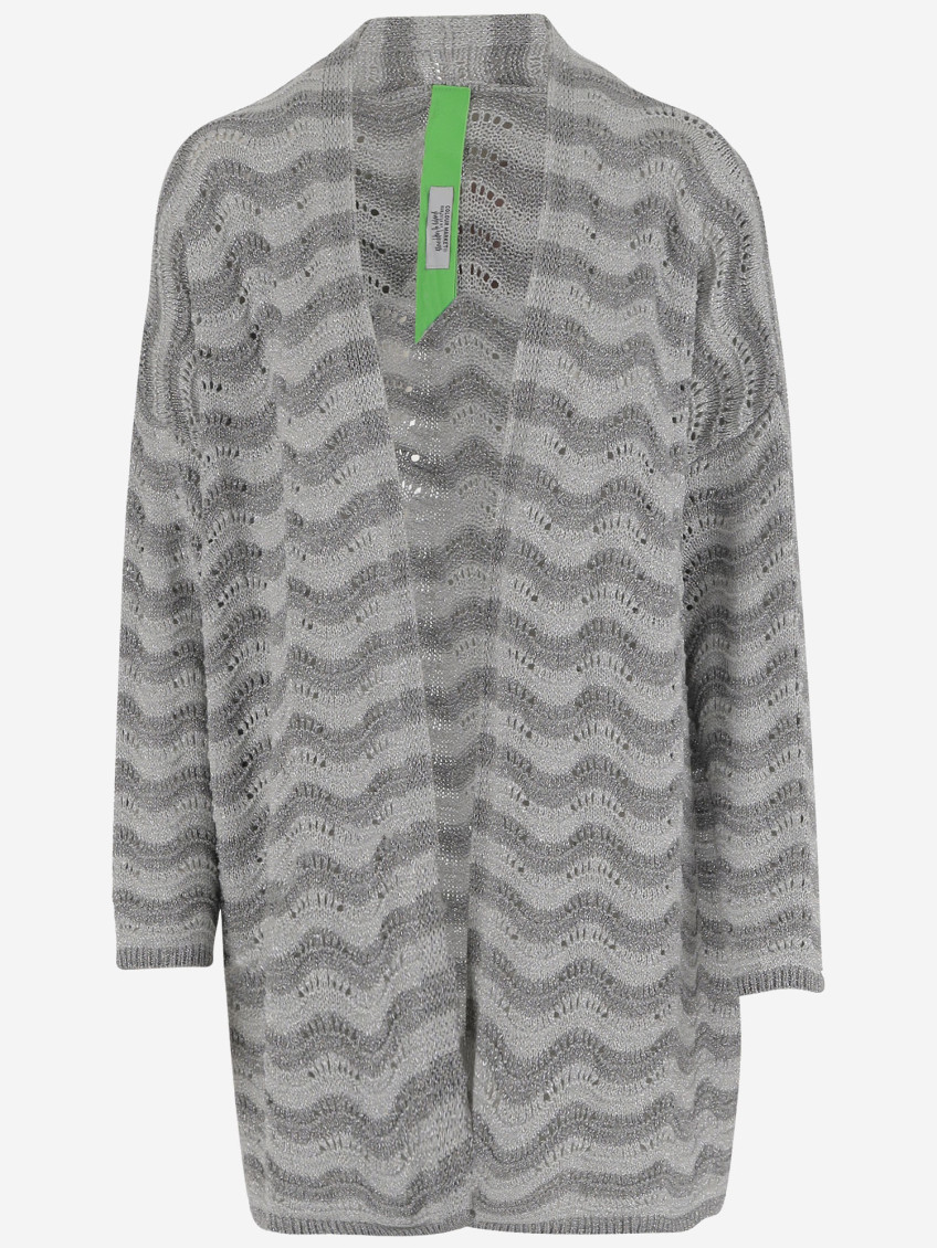 Grey Wavy-pattern Cardigan