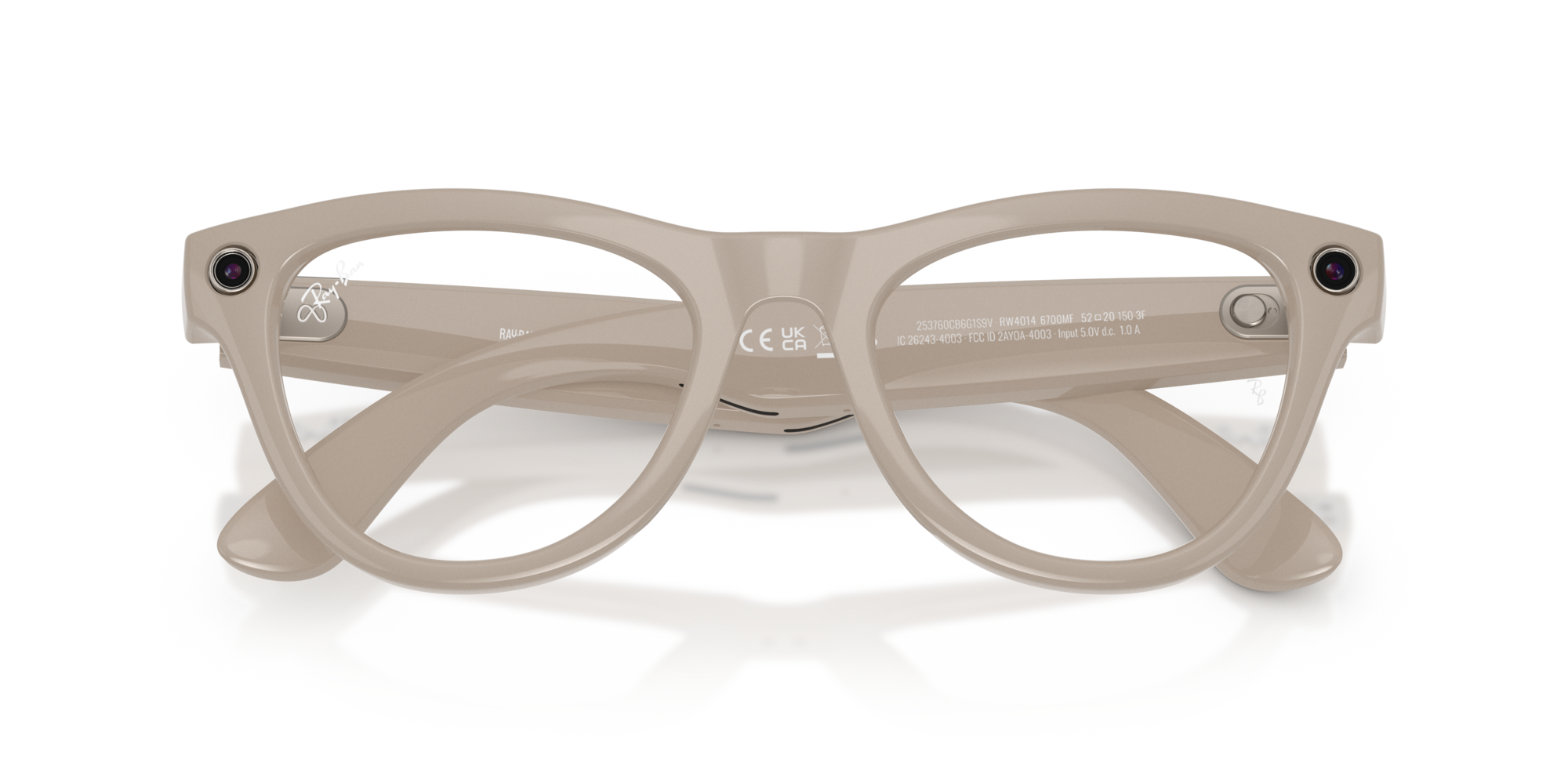 Ray - Ban Unisex Ray - Ban Meta RW4014 Skyler 6700MF - GEN 2 Sunglasses Injected Grey Transparent Geometric Transitions Photochromatic