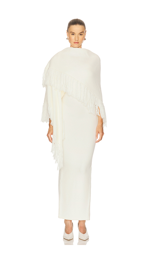 SELMACILEK Fringe Scarf in Cream. - S also in L