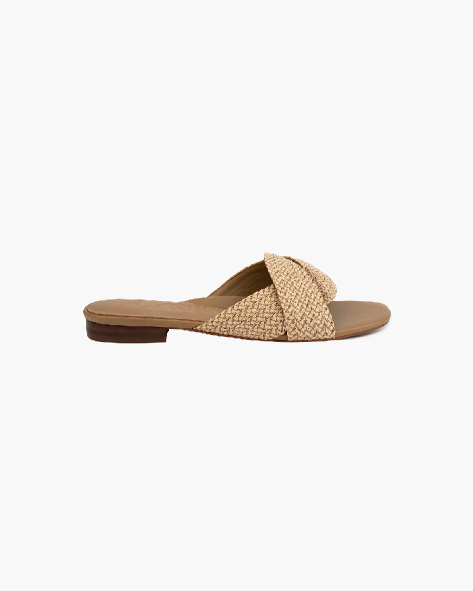 Arika Flat Sandal Slide, for Women, Size 6, Natural