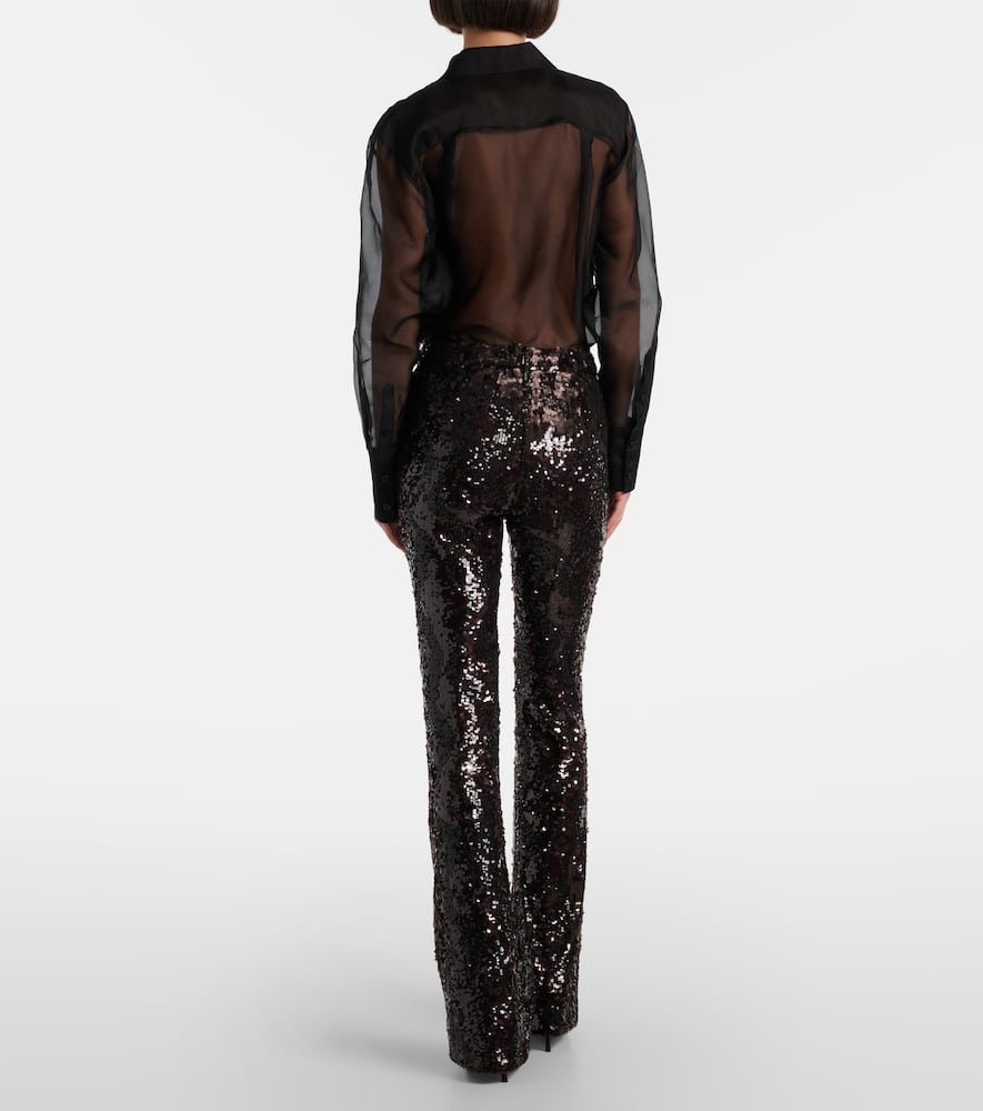 Collier sequined flared pants
