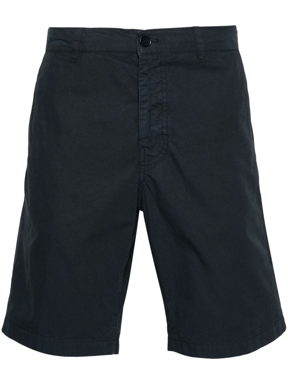 Pressed-crease cotton shorts - Blue