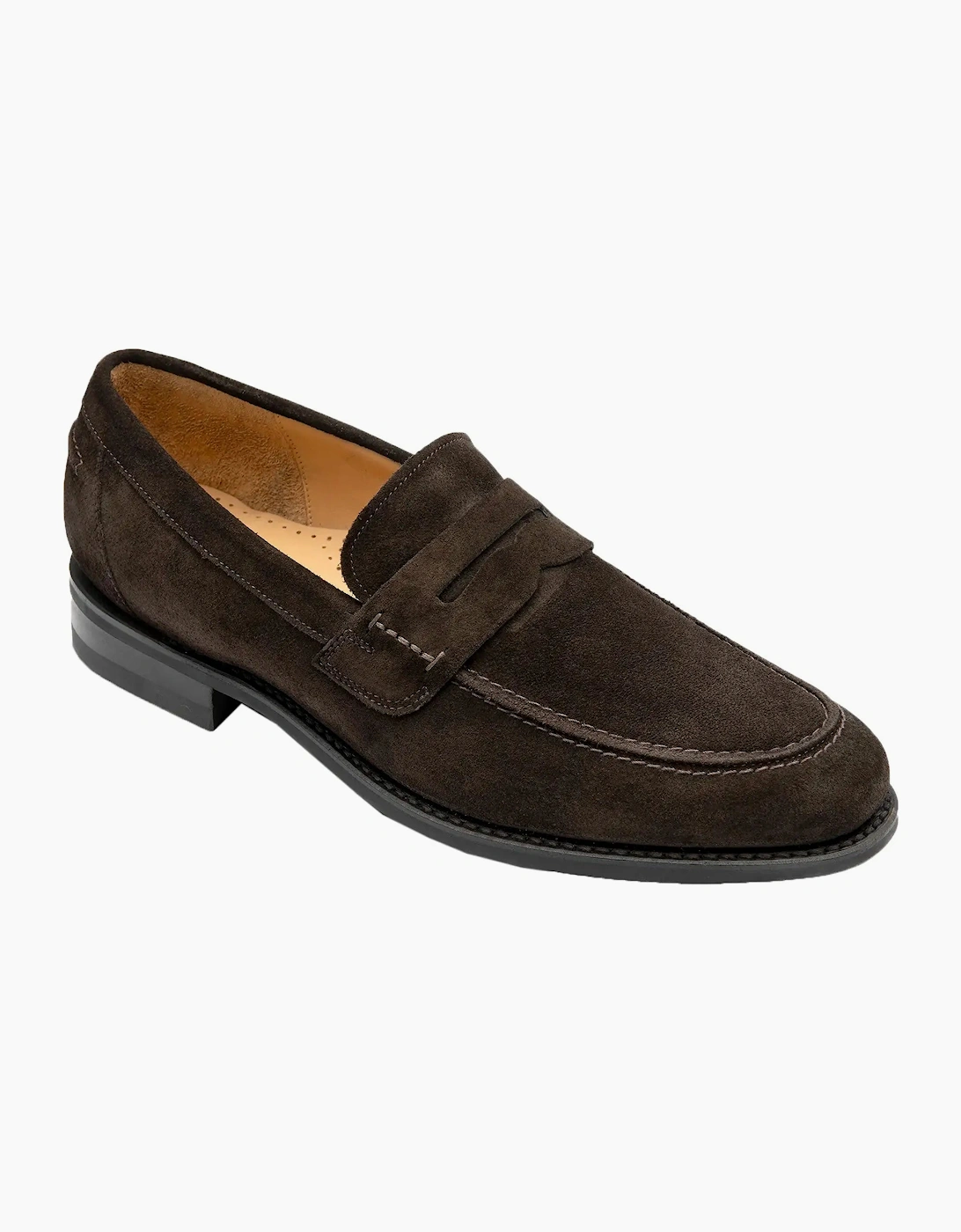 Men's LOAKE 356 APRON SADDLE LOAFER DARK BROWN SUEDE