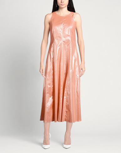 Woman Maxi dress Salmon pink Size 4 Cotton, Polyurethane, Elastane
