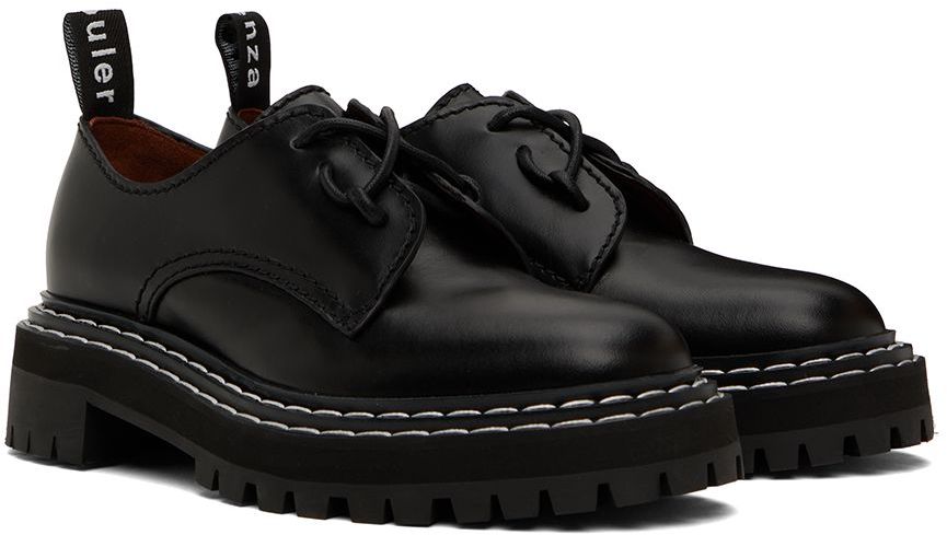 Black lug sole oxford shoes
