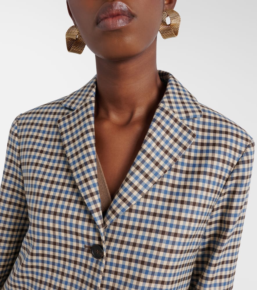 Nadia checked wool and cotton blazer
