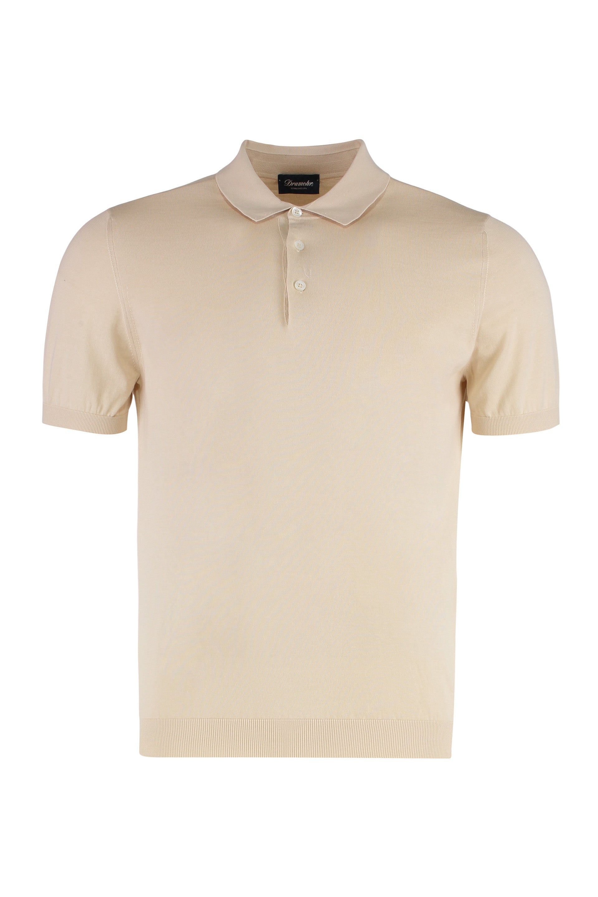 Men's Ribbed Knit Cotton Polo Shirt