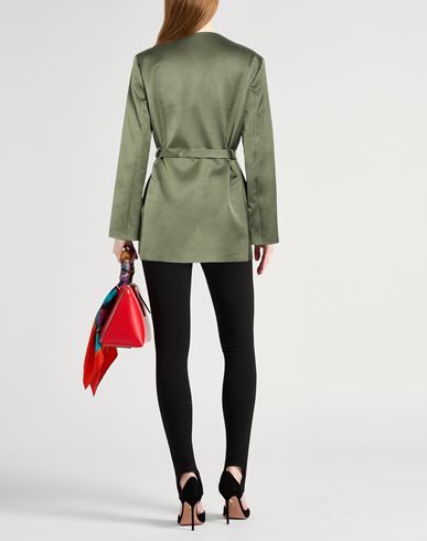 Momoní Woman Blazer Military green Size 6 Cotton, Viscose, Elastane