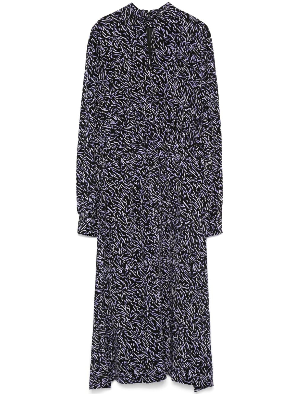 Zebra-print midi dress - Black