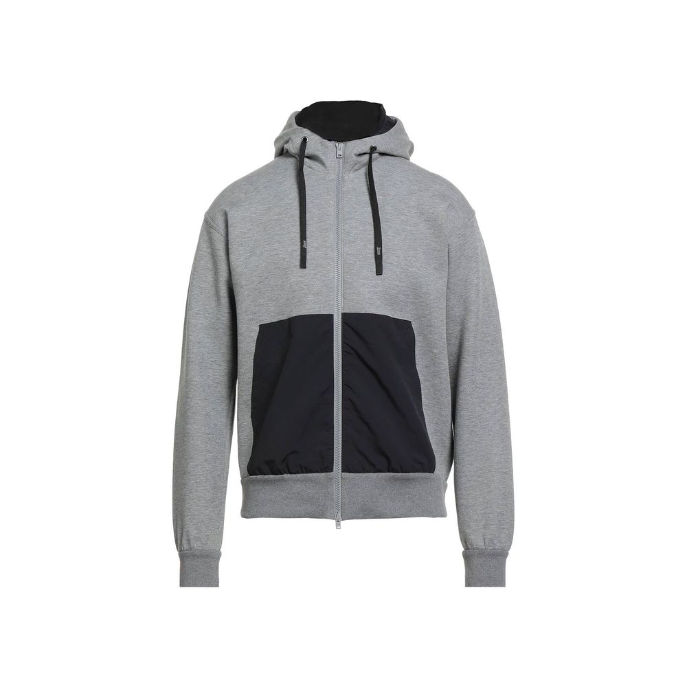 Colorblock Cotton Sweatshirt — Gray