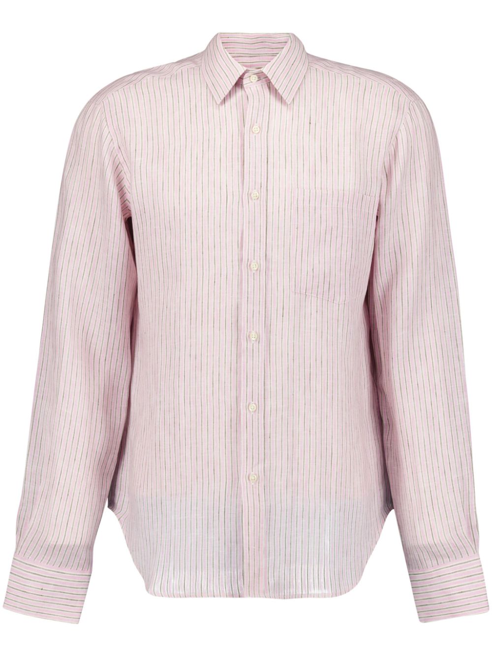 Striped linen shirt - Pink