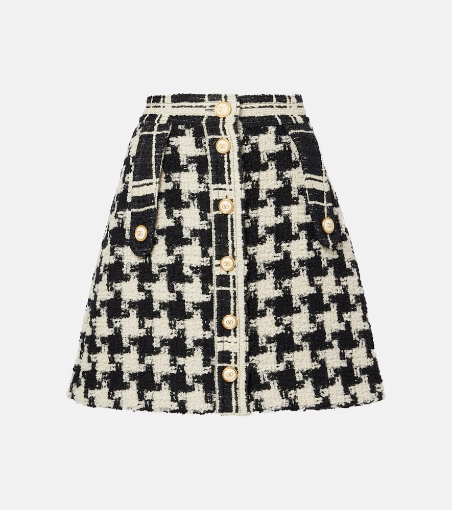 Wool-blend tweed miniskirt