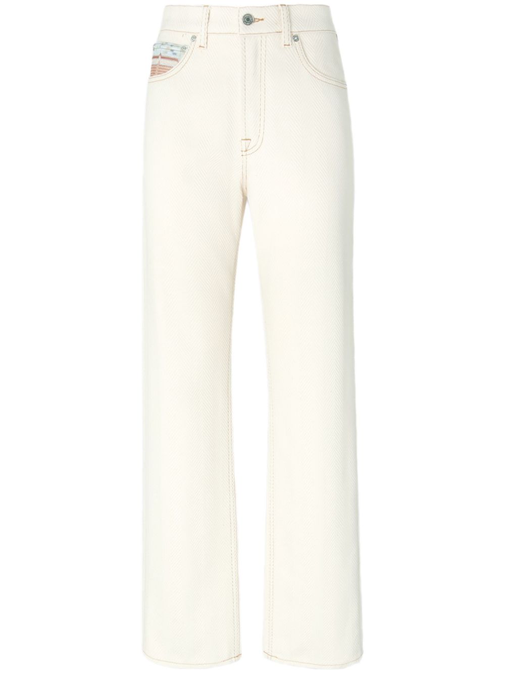 Chevron-jacquard jeans - Neutrals