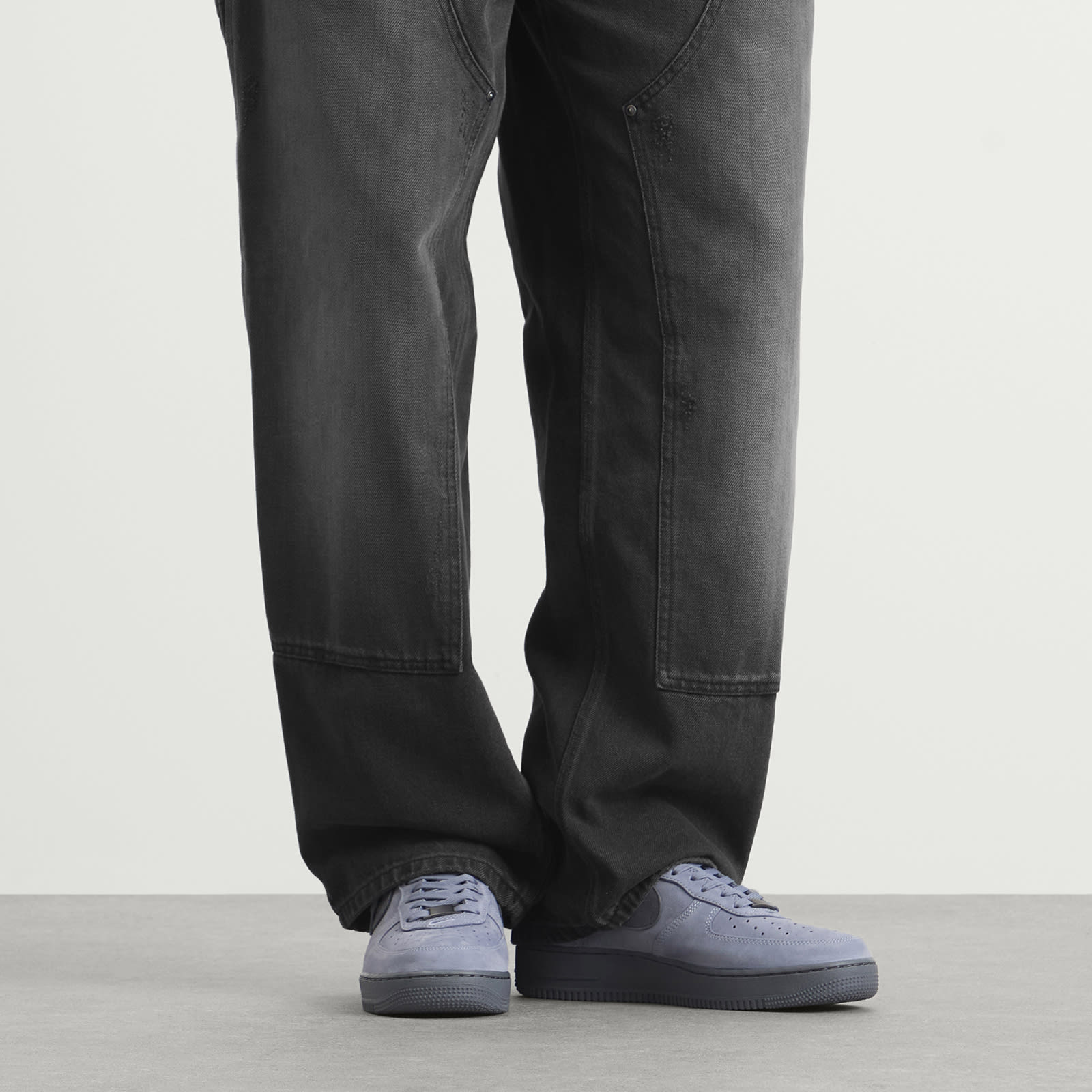 Men's Air Force 1 Low Retro Prm Qs Sneaker in Dark Sky Blue/Dark Blue Grey