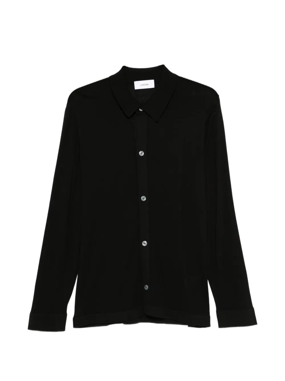 100% Silk Long Sleeve Button-Front Collared Shirt