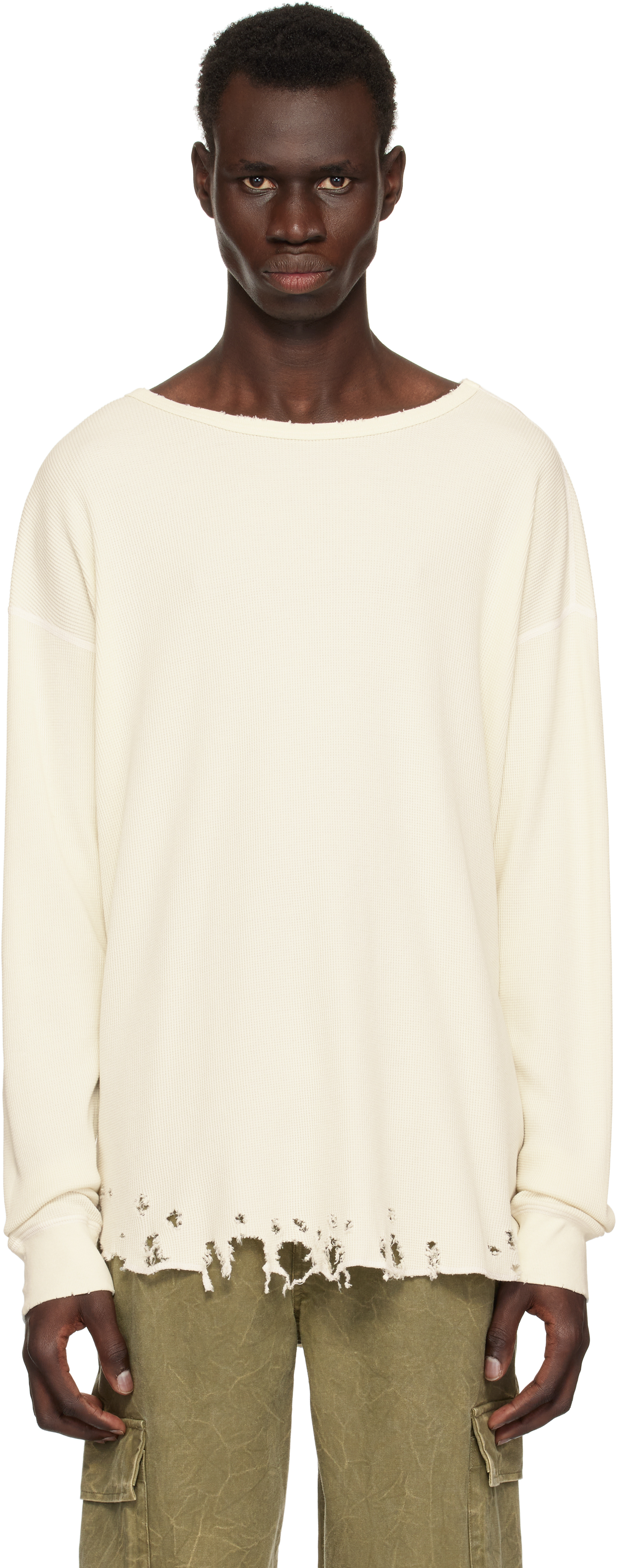 John Elliott Off-White Folsom Thermal T-shirt