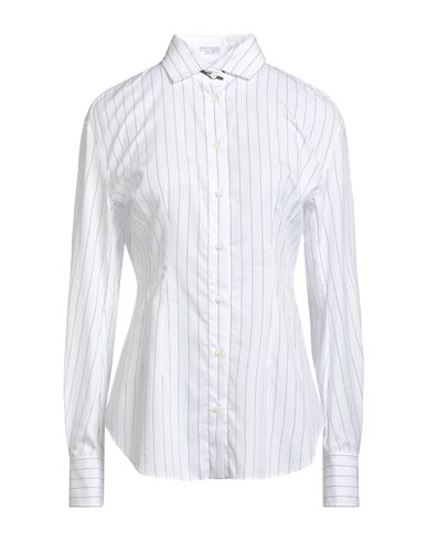 Woman Shirt White Size L Cotton, Silk, Polyamide, Elastane, Ecobrass