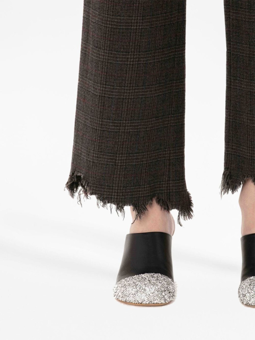 Distressed-effect straight-leg trousers - Grey