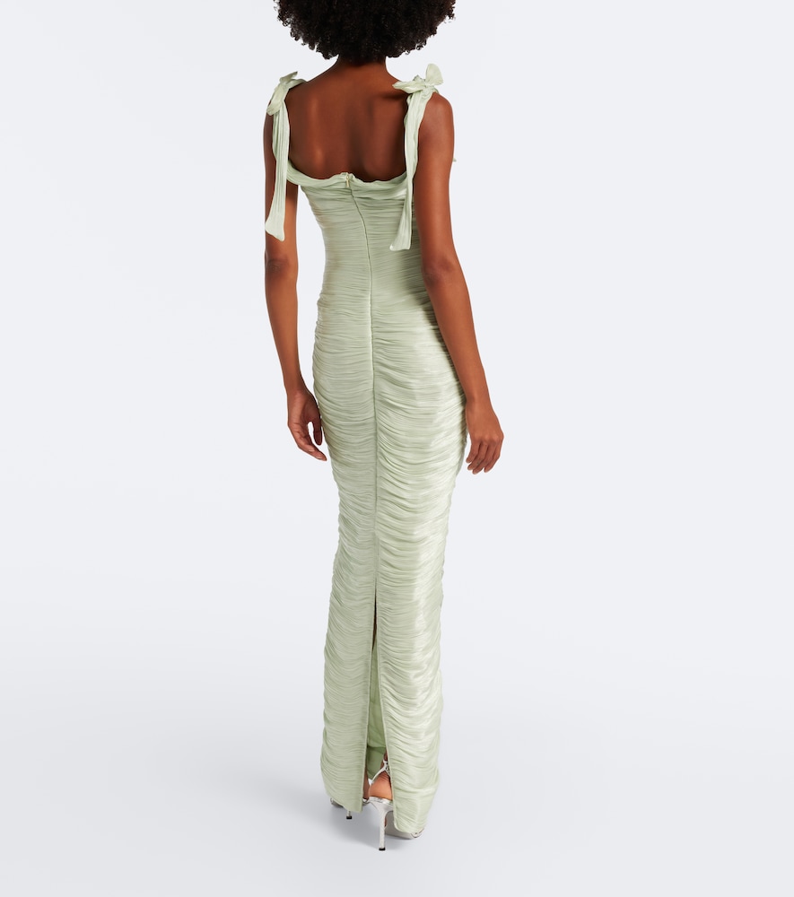 Pleated taffeta gown